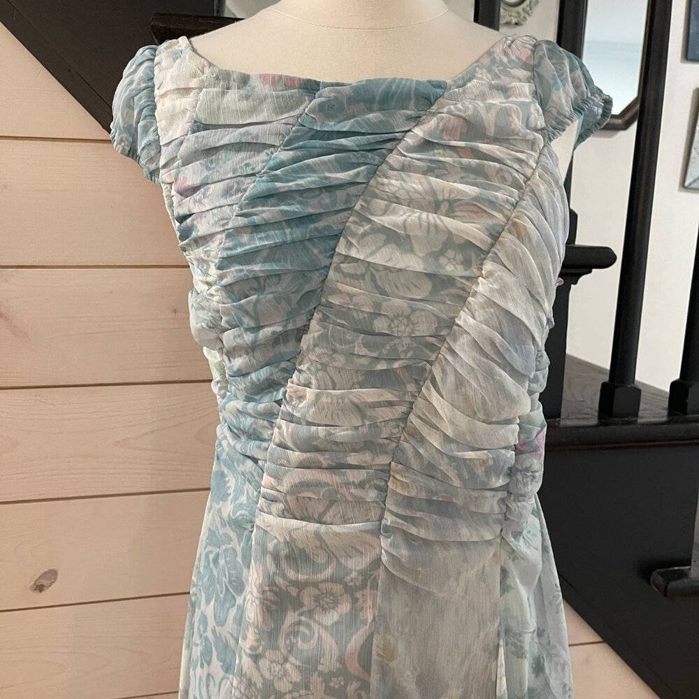 023 Free People Heart To Heart Midi Dress In Blue Combo NWT Size XS (0) - Picture 7 of 8